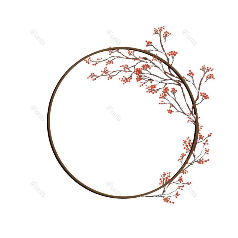 边框图片,花环元素,边框素材PNG,梅花免抠素材